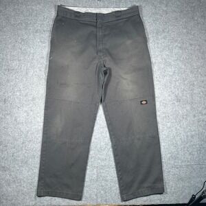 Dickies‎ chino Pants Mens 38x30(36x30) grey Loose Fit Double Knee workwear